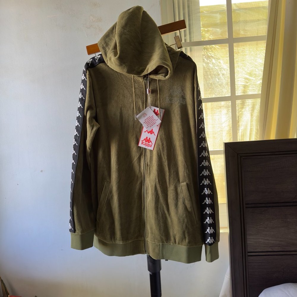Kappa Women's Hoodie Sweatshirt LARGE L 222 Banda Stretch nwt $130 VELOUR
